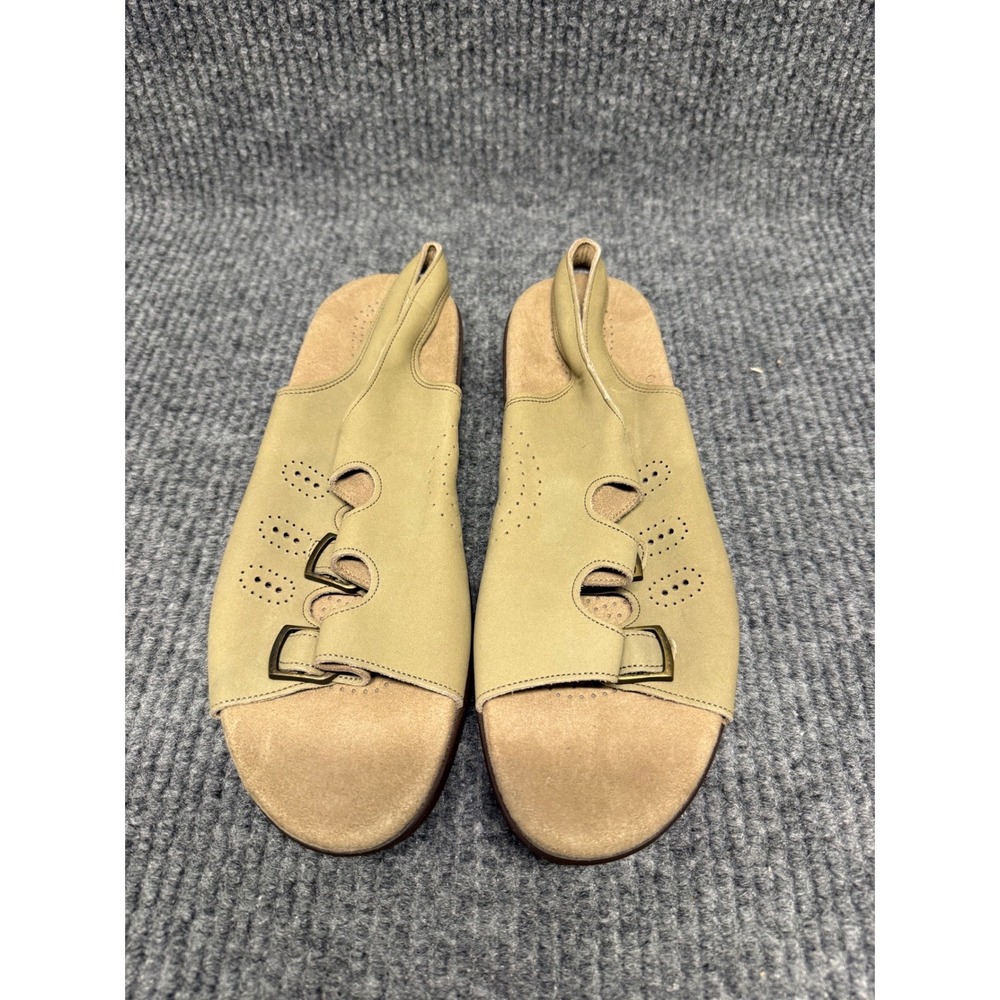 SAS Sanibel Sandals Womens 9WW Sage Green Leather Slingback Comfort Shoes USA
